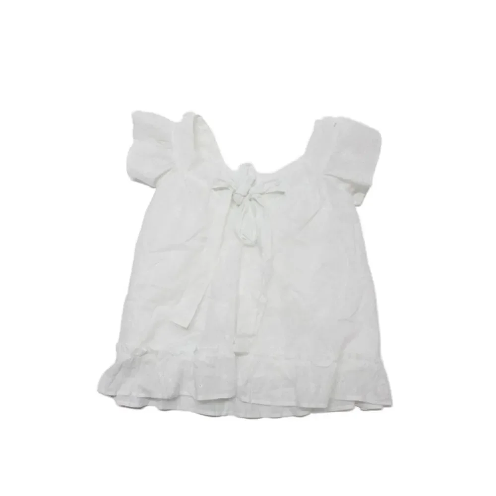 For Love And Lemons Girls Short Sleeve Tied Knee Length Dress White Size 4